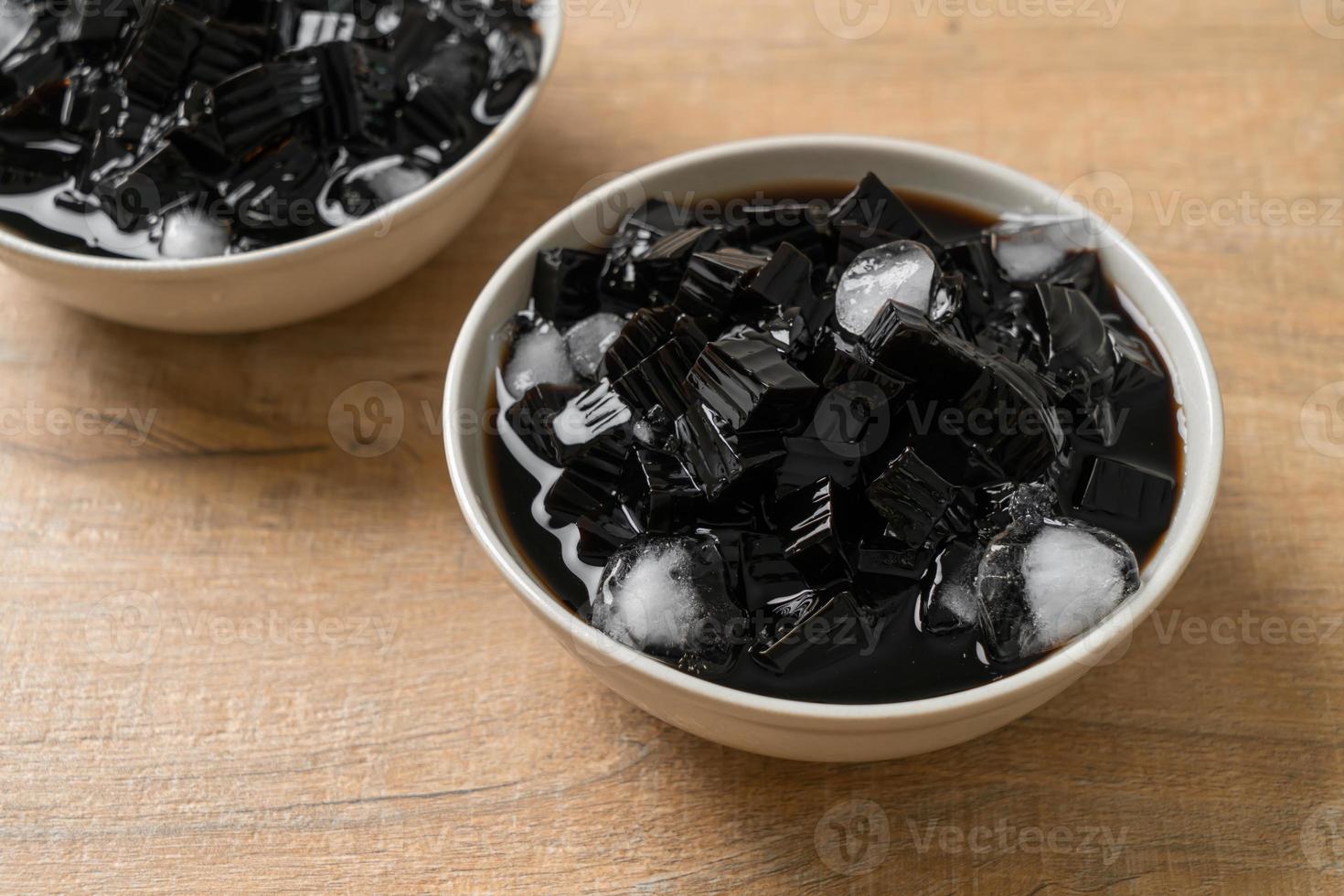 Black grass jelly with ice photo