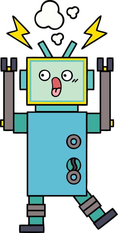 cute cartoon robot vector