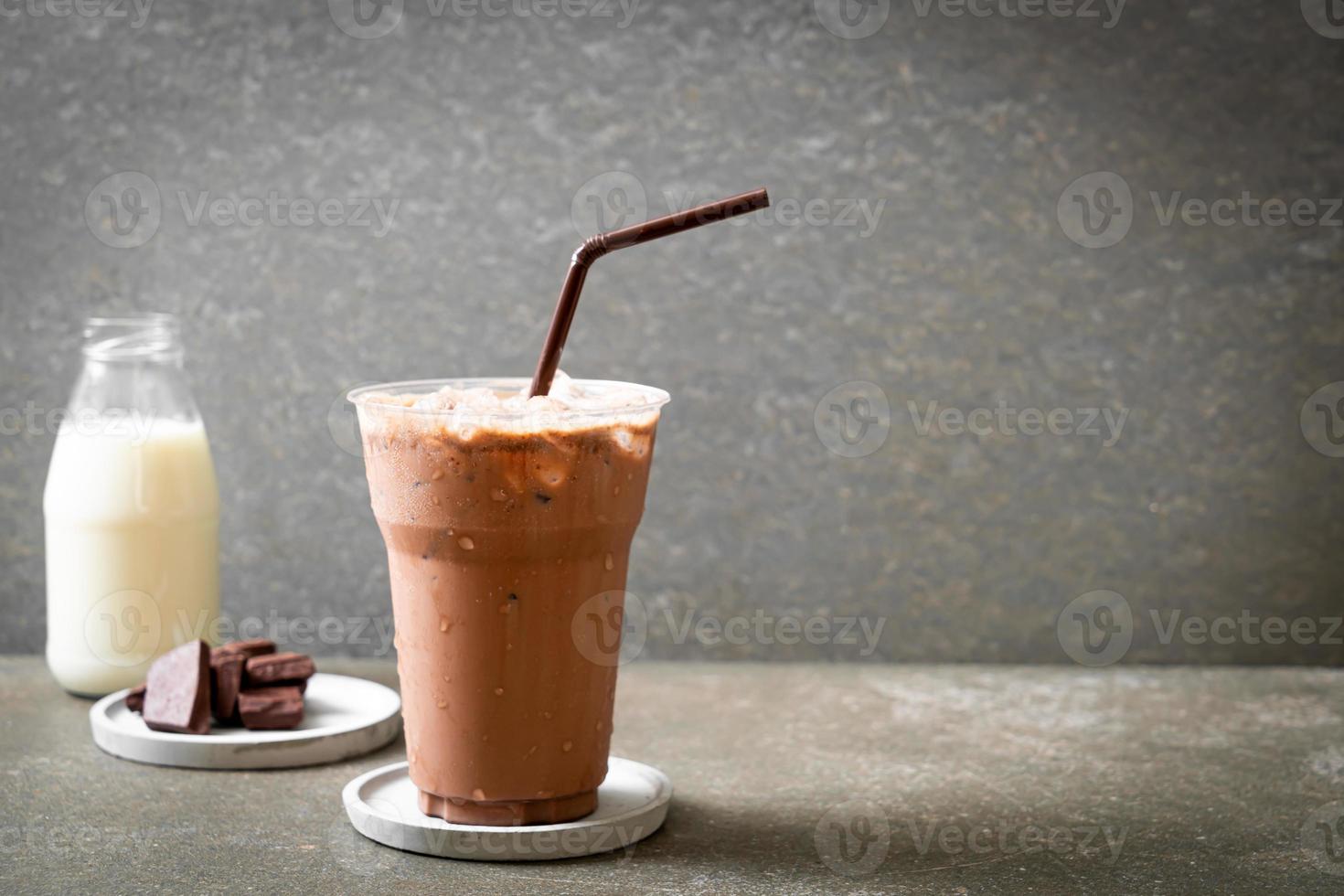 Iced chocolate milkshake drink photo