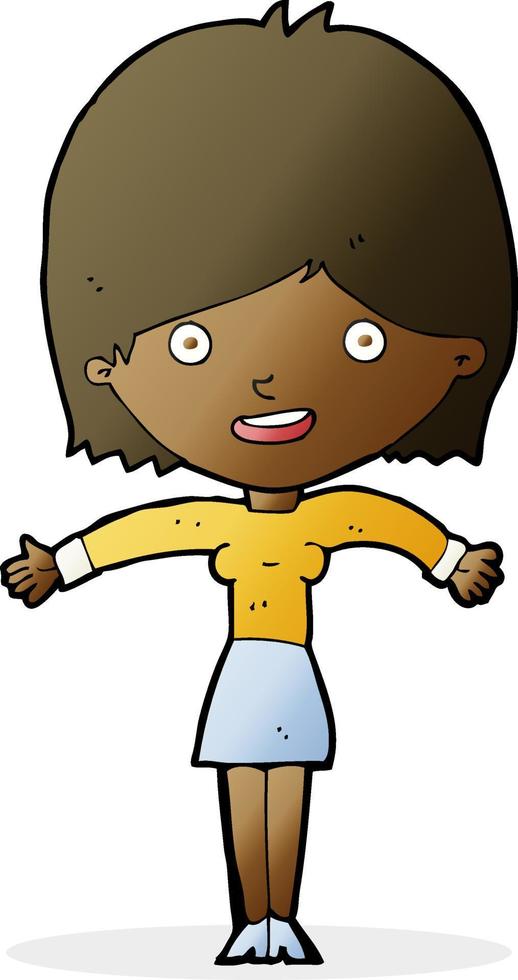 cartoon excited woman vector
