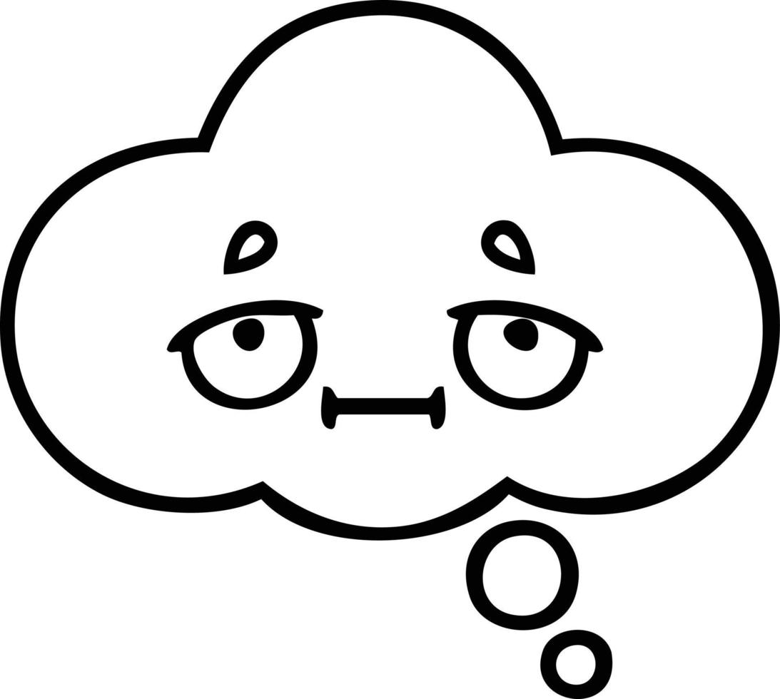 line drawing cartoon thought bubble vector