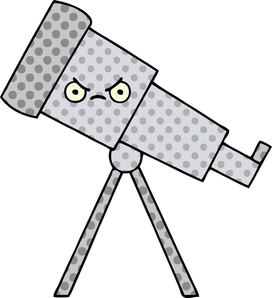 comic book style cartoon telescope vector