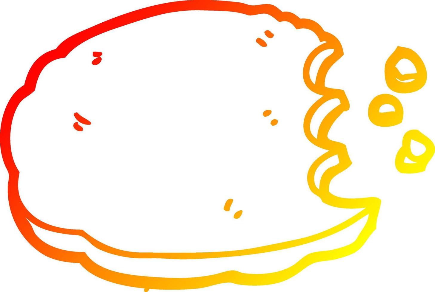 warm gradient line drawing cartoon cookie vector