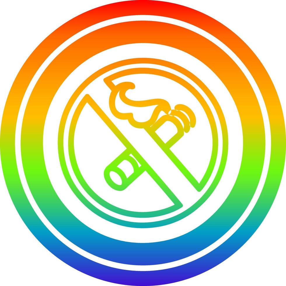 no smoking circular in rainbow spectrum vector