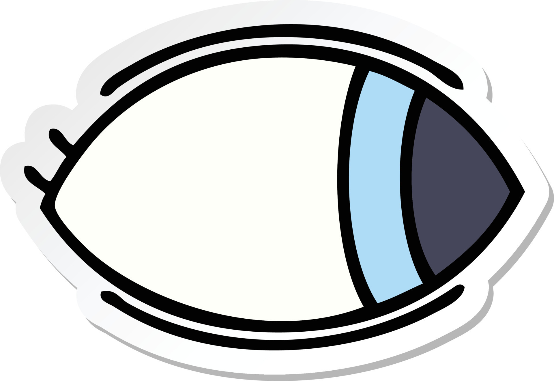 sticker of a cute cartoon eye looking to one side 8639166 Vector Art at Vecteezy