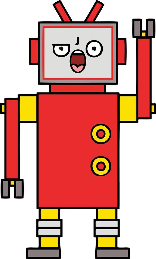 cute cartoon angry robot vector