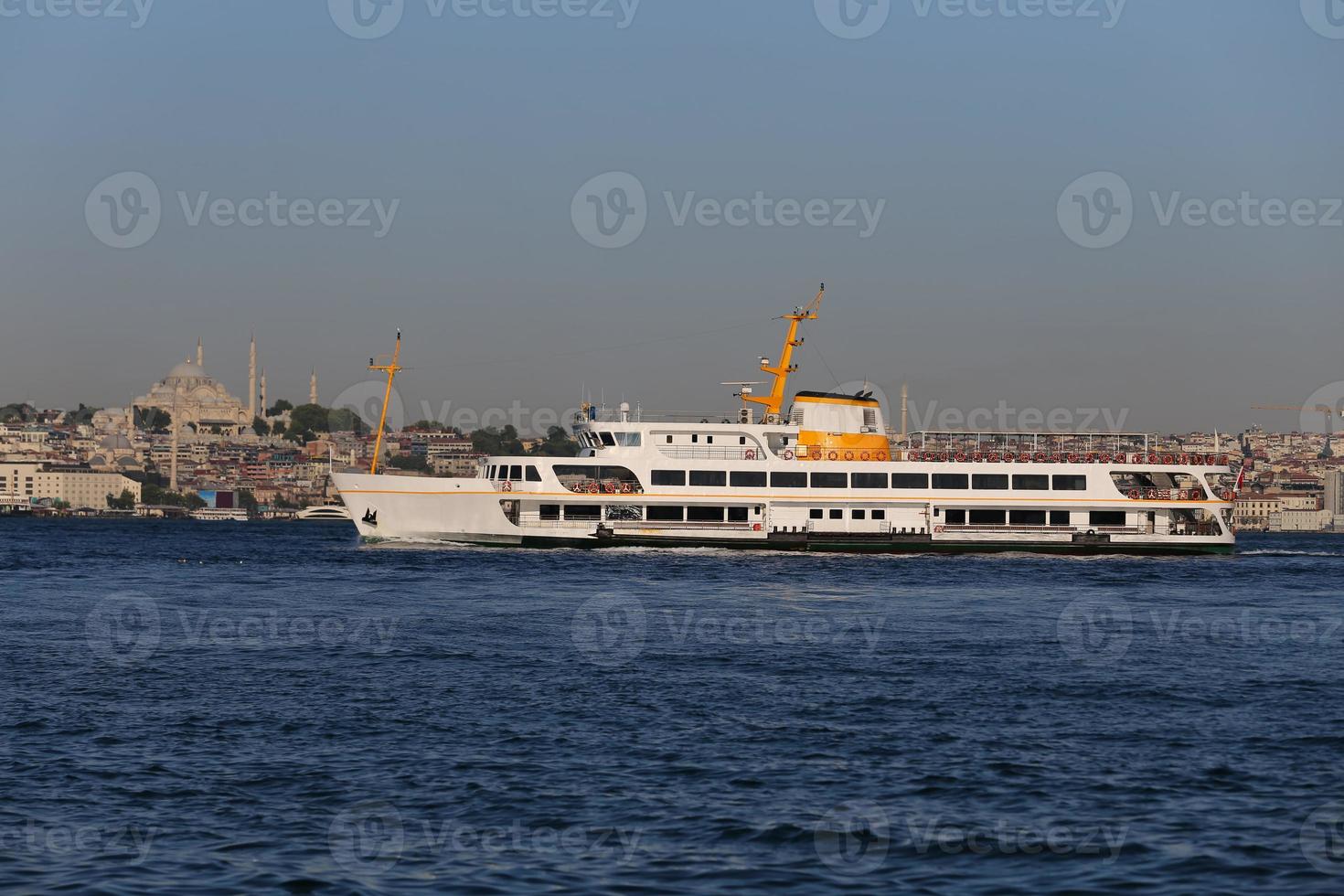 Ferry in Bosphorus Strait, Istanbul, Turkey photo