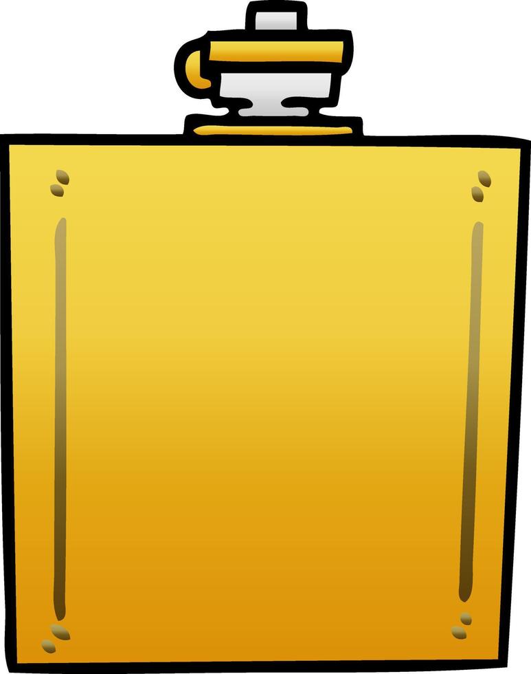 quirky gradient shaded cartoon hip flask vector