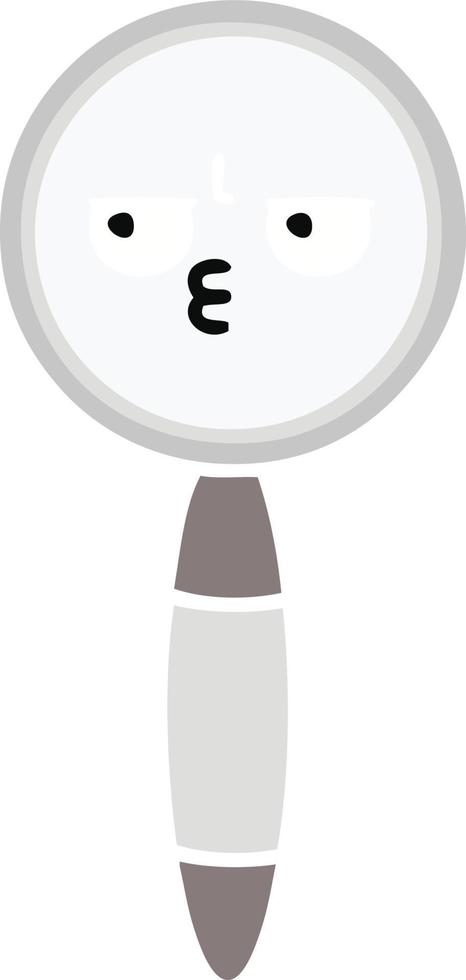 flat color retro cartoon magnifying glass vector