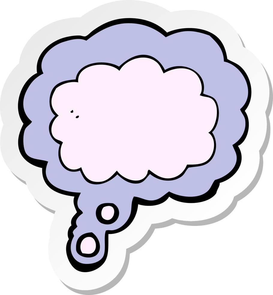 sticker of a cartoon thought cloud vector