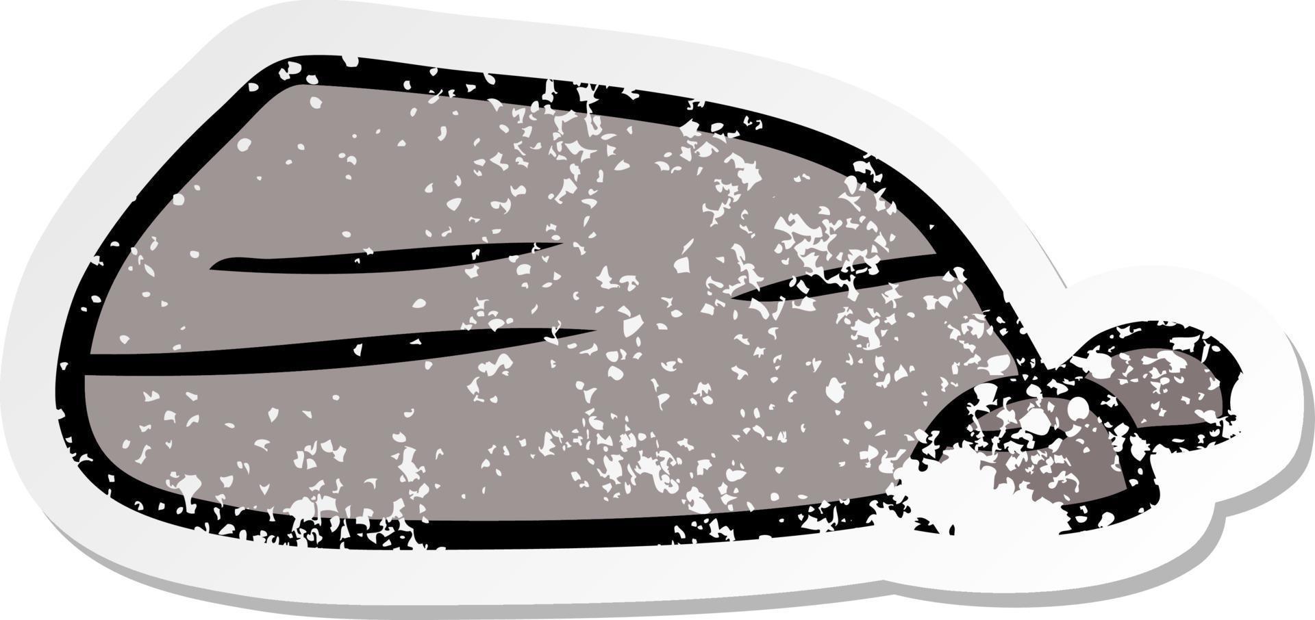 distressed sticker cartoon doodle of stone and pebbles vector