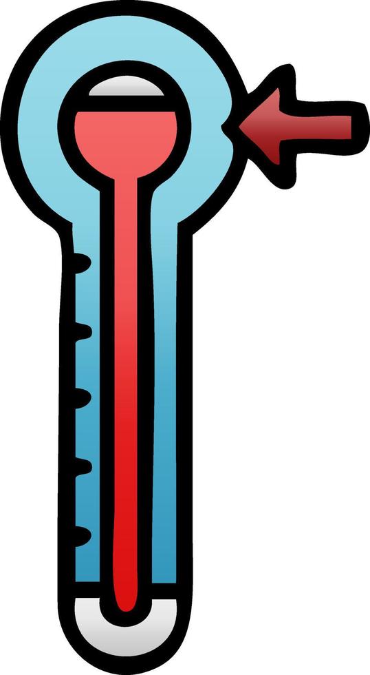 gradient shaded cartoon glass thermometer vector