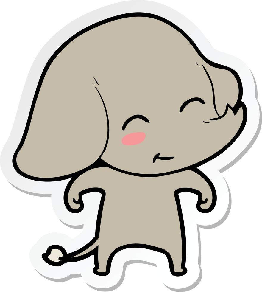 pegatina de un lindo elefante de dibujos animados vector