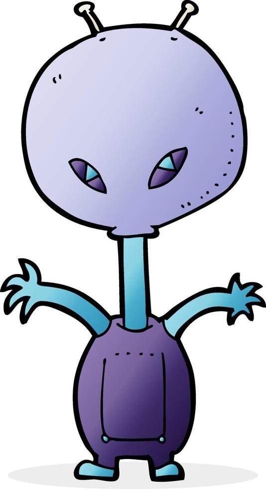 cartoon space alien vector