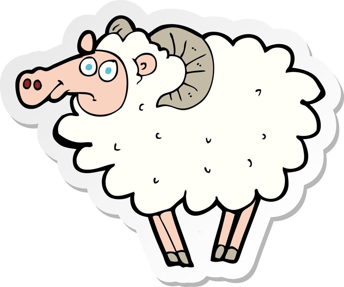 sticker of a cartoon ram vector