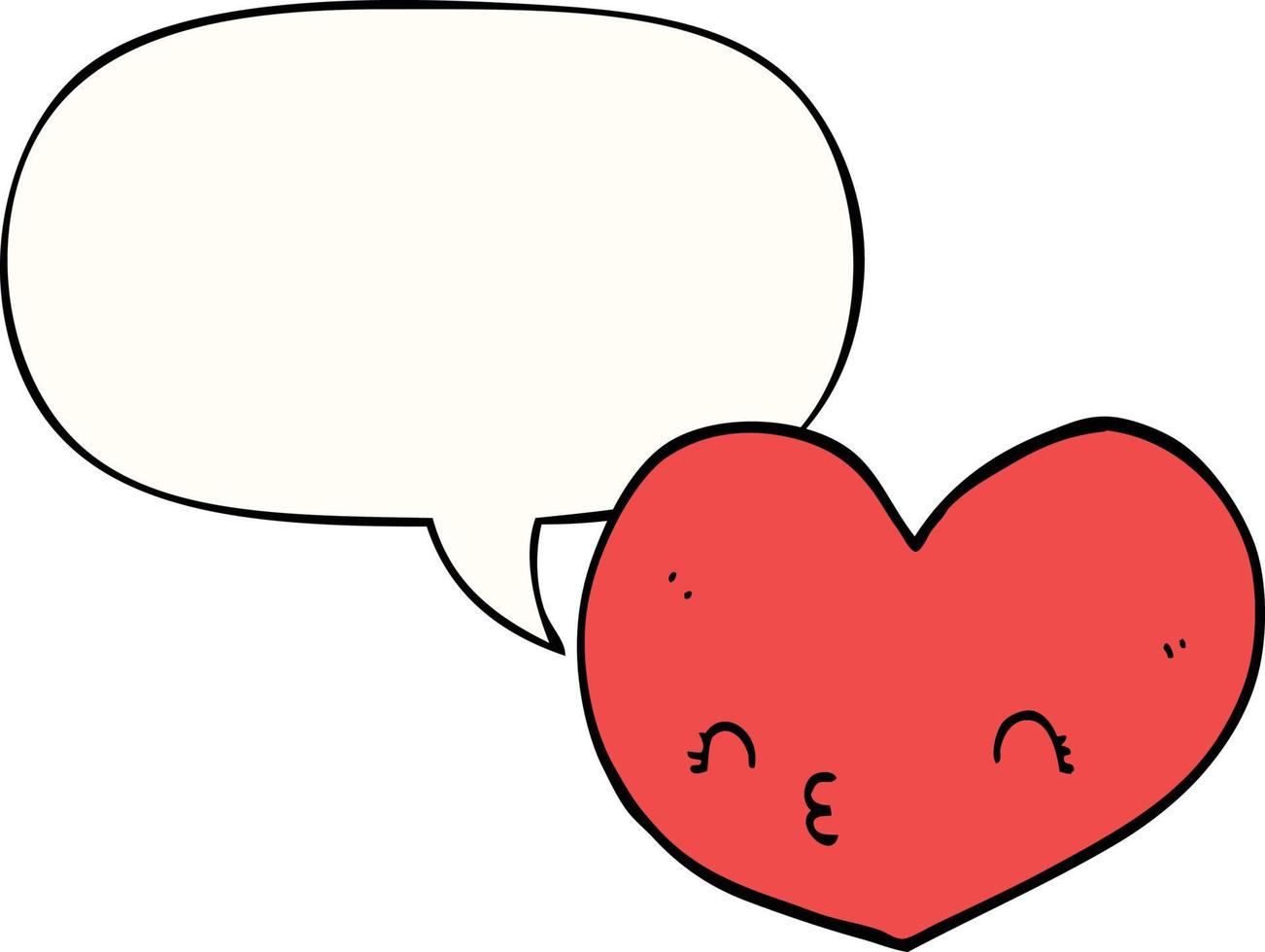 cartoon heart and face and speech bubble vector