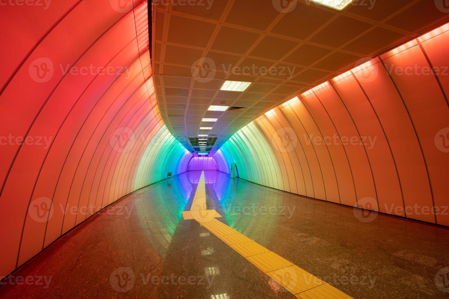 Multicolored Subway Corridor photo