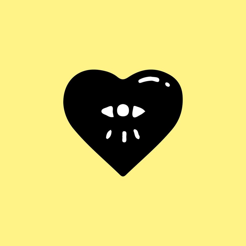 Hipster heart sign with one eyes, illustration for t-shirt, street wear, sticker, or apparel merchandise. With doodle, retro, and cartoon style. vector