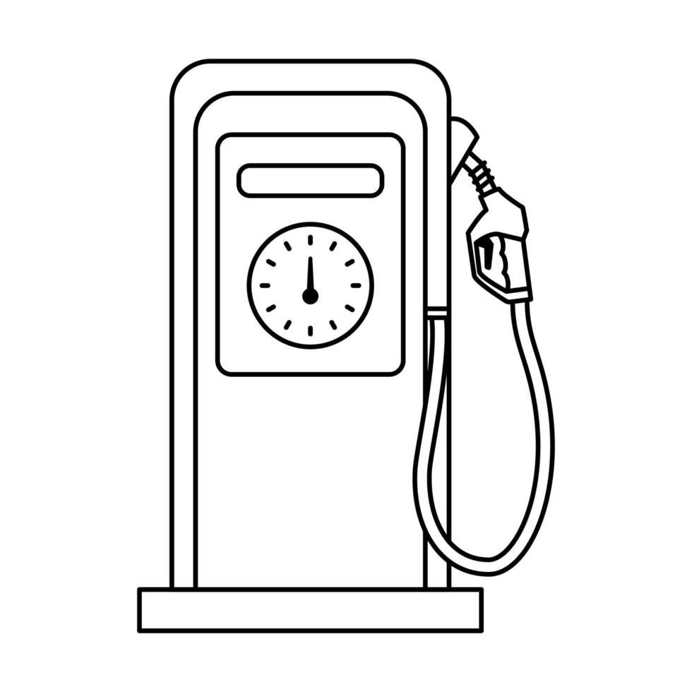 equipos de gas, diesel o gasolineras. icono de la boquilla de la bomba de gasolina. estación de repostaje para diferentes vehículos vector