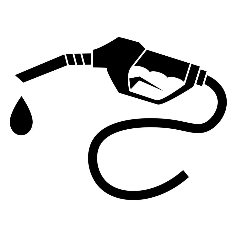 Fuel nozzle icon. Gas station icon. Petroleum fuel pump. Pump nozzle with diesel drops. Oil dripping symbol vector