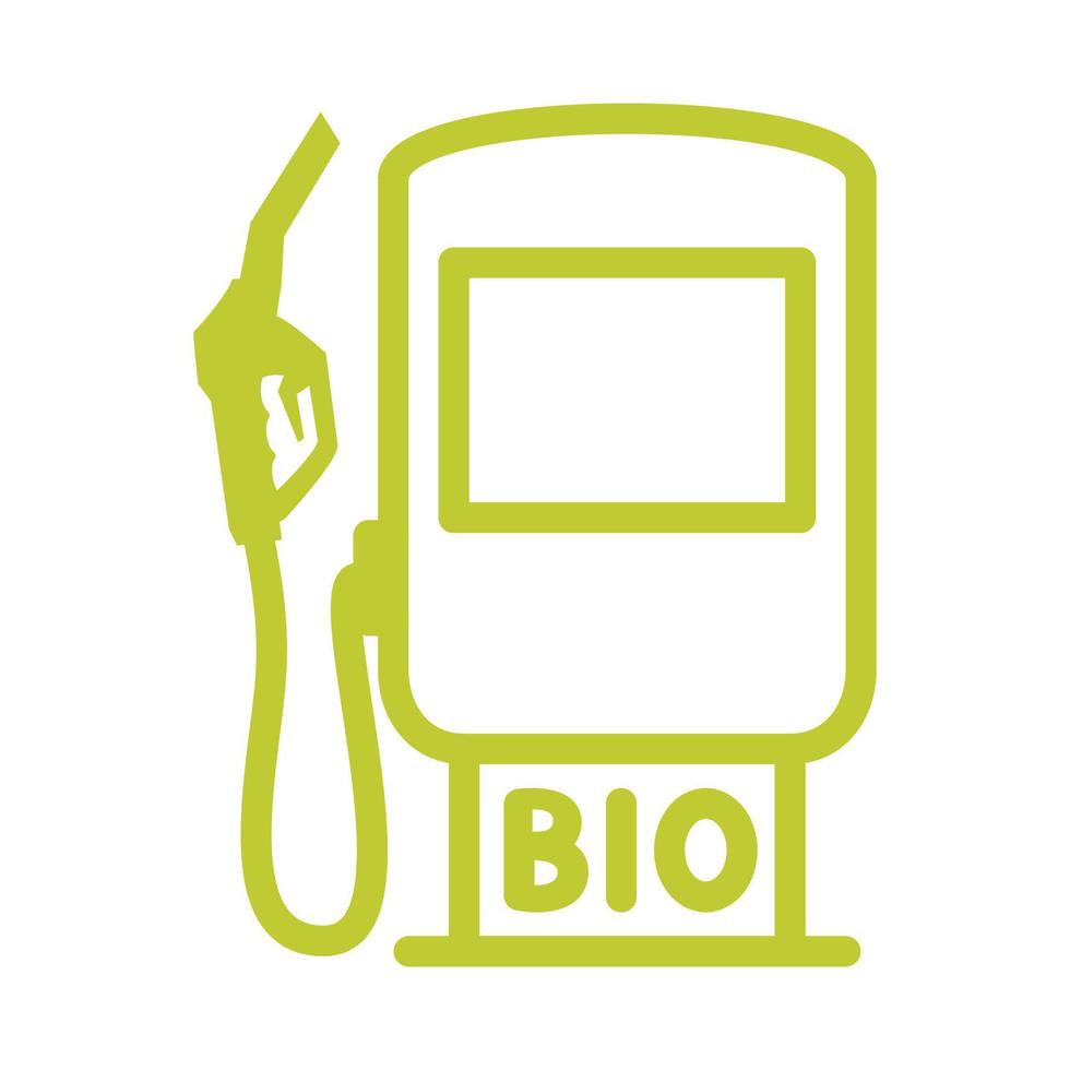 estación de servicio de biocombustibles. equipos de gas, diesel o gasolina. Pistola de repostaje de gasolinera ecológica. industria respetuosa del medio ambiente, medio ambiente y energía alternativa vector