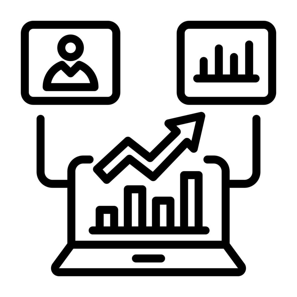 A linear icon vector of online infographics