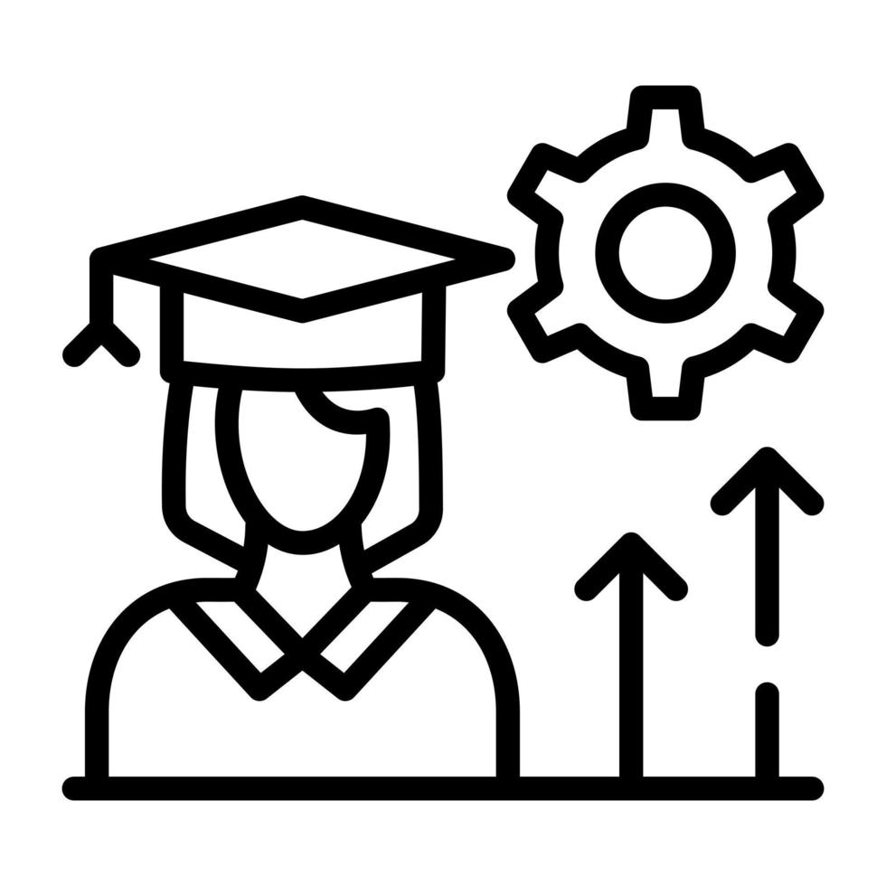 Management degree linear icon with scalability vector