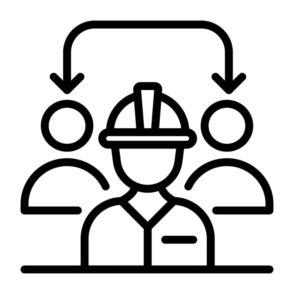 An editable linear icon of leadership vector