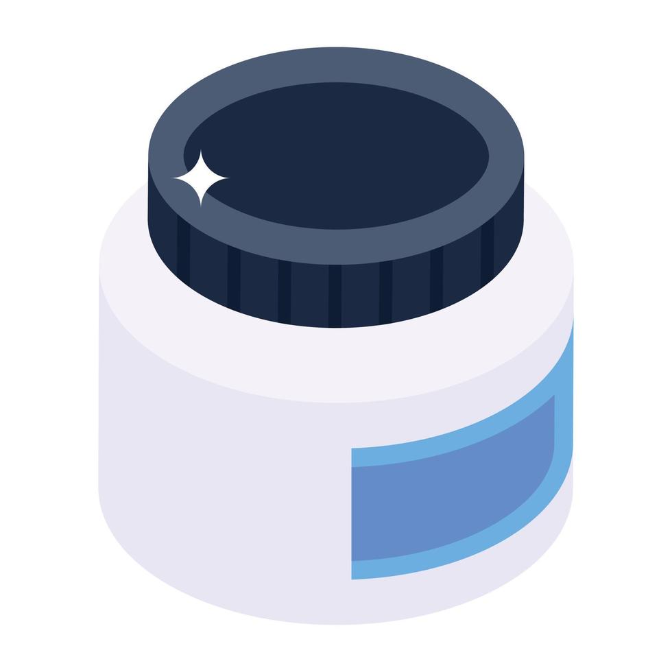 A well-designed isometric icon of paint bottle vector