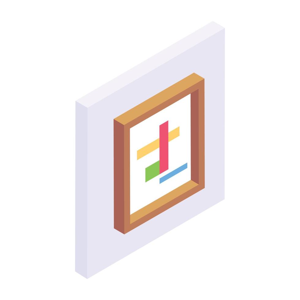 Trendy isometric icon of art gallery vector