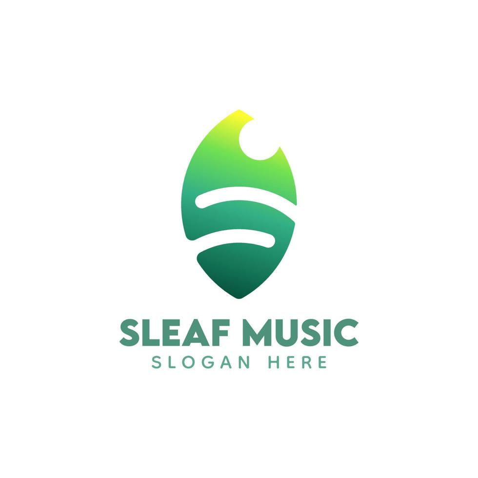 abstract logo design, initials s and leaf illustration with gradient color simple style. vector
