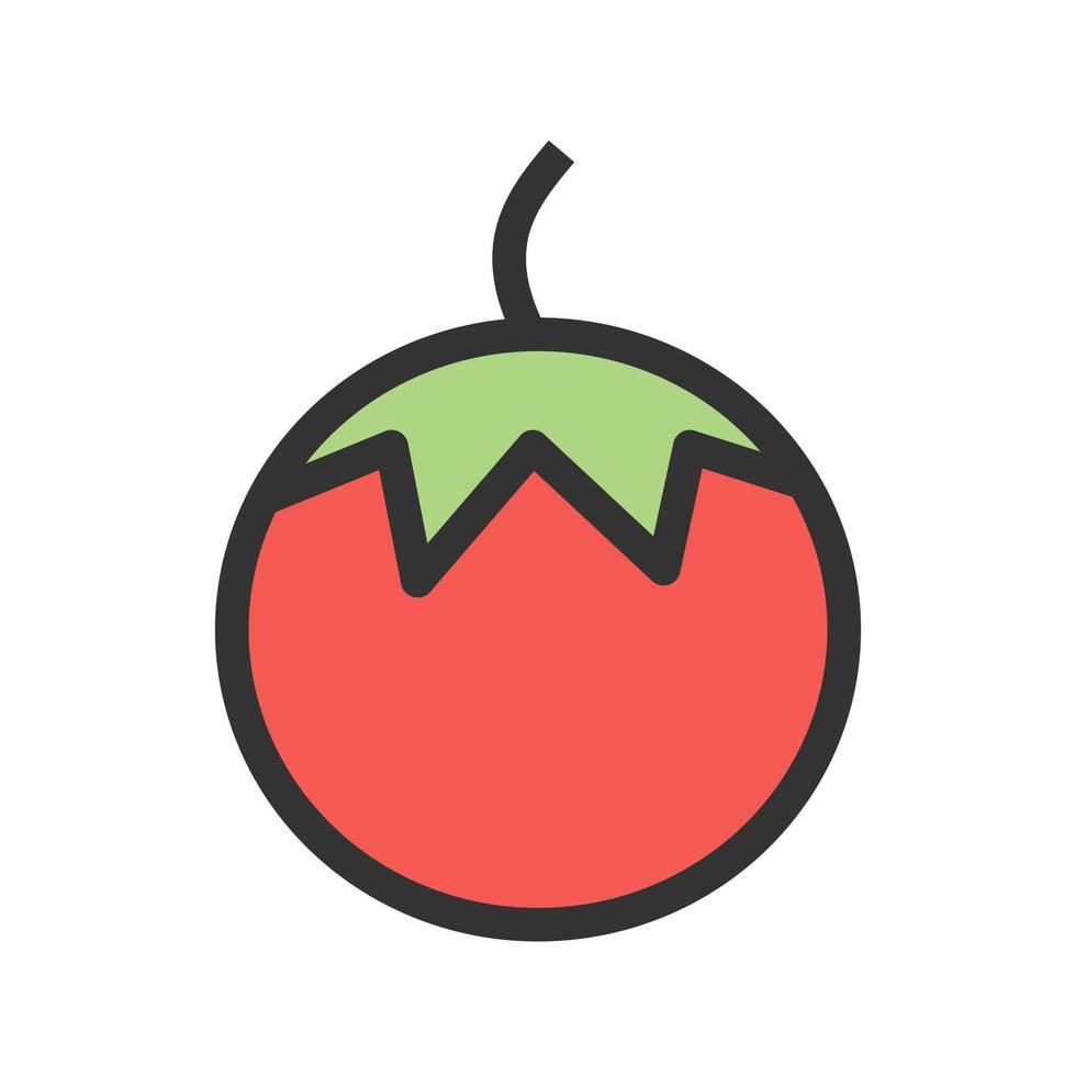 icono de línea llena de tomate vector