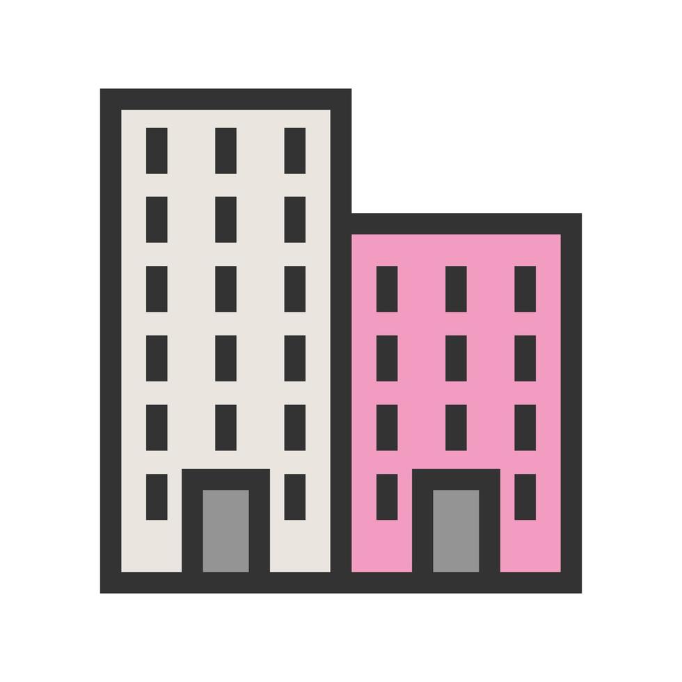 Residential Plaza Filled Line Icon vector