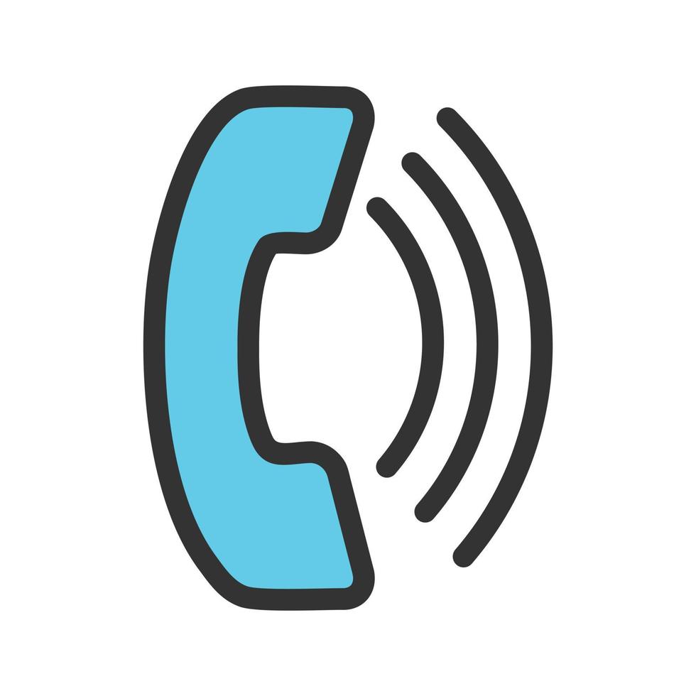 On-going Call Filled Line Icon vector