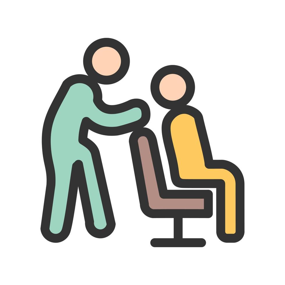 Barber Filled Line Icon vector