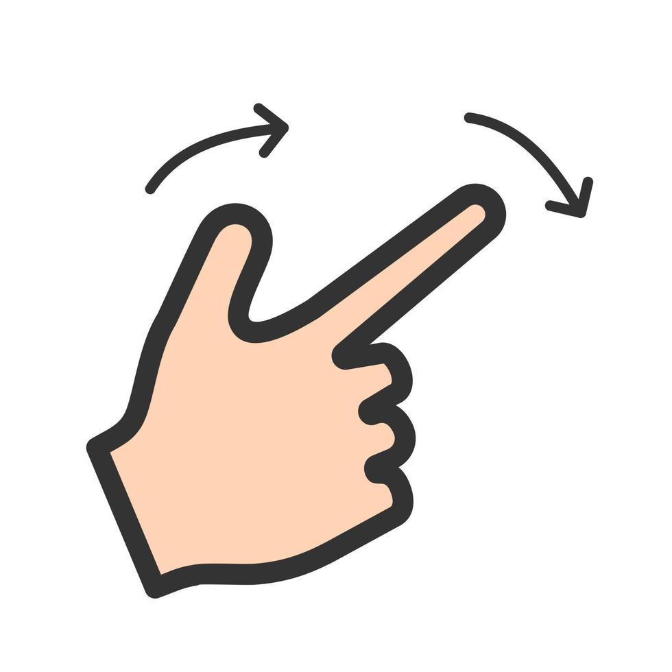 Rotate Right Filled Line Icon vector