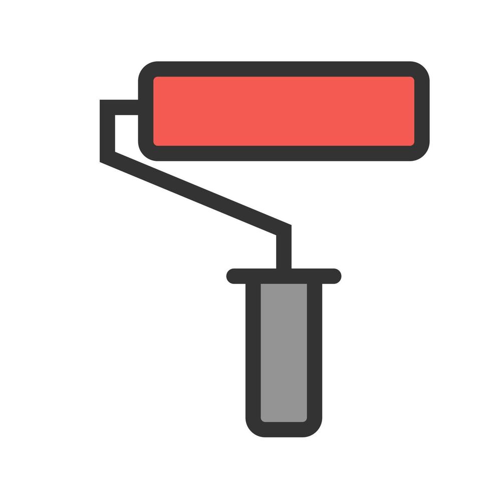 Paint Roller Filled Line Icon vector