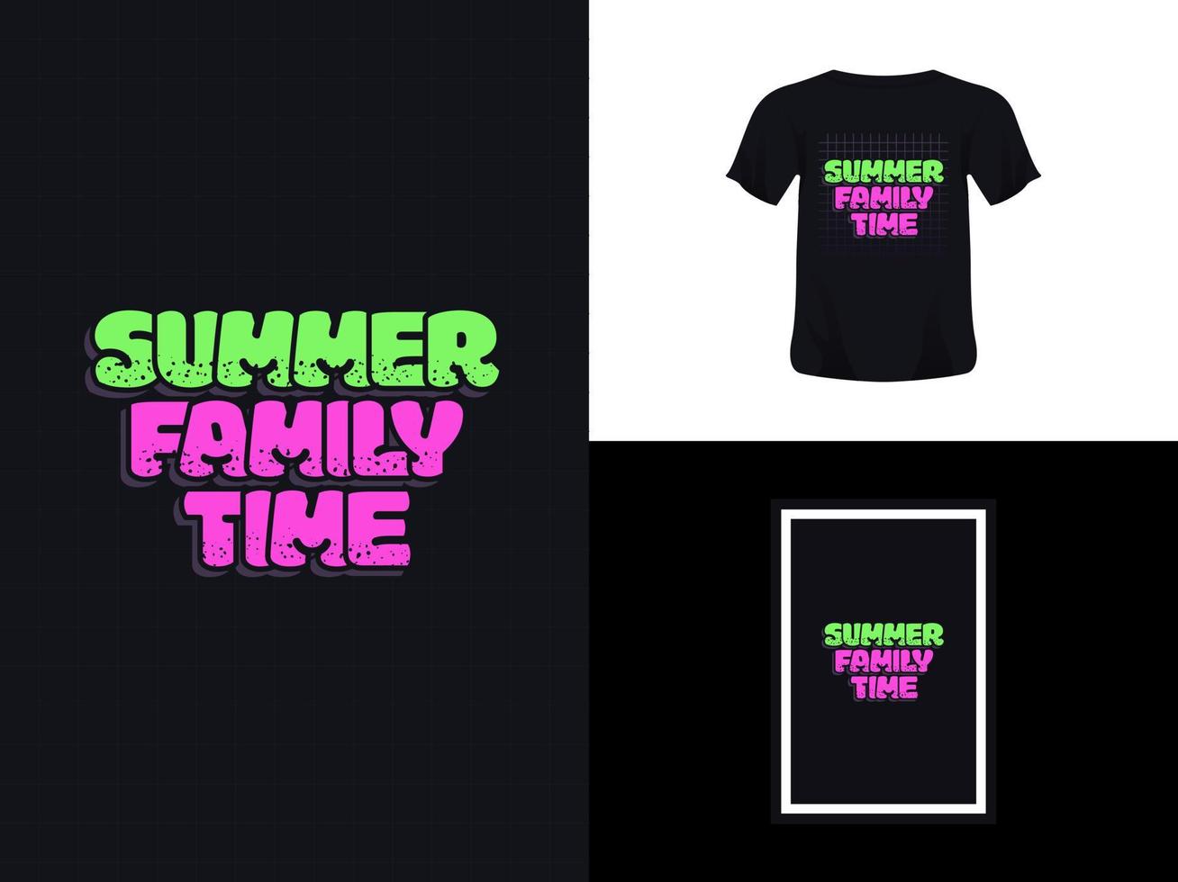 Tshirt typography quote design, Summer Family Time for print. Poster template, Premium Vector. vector