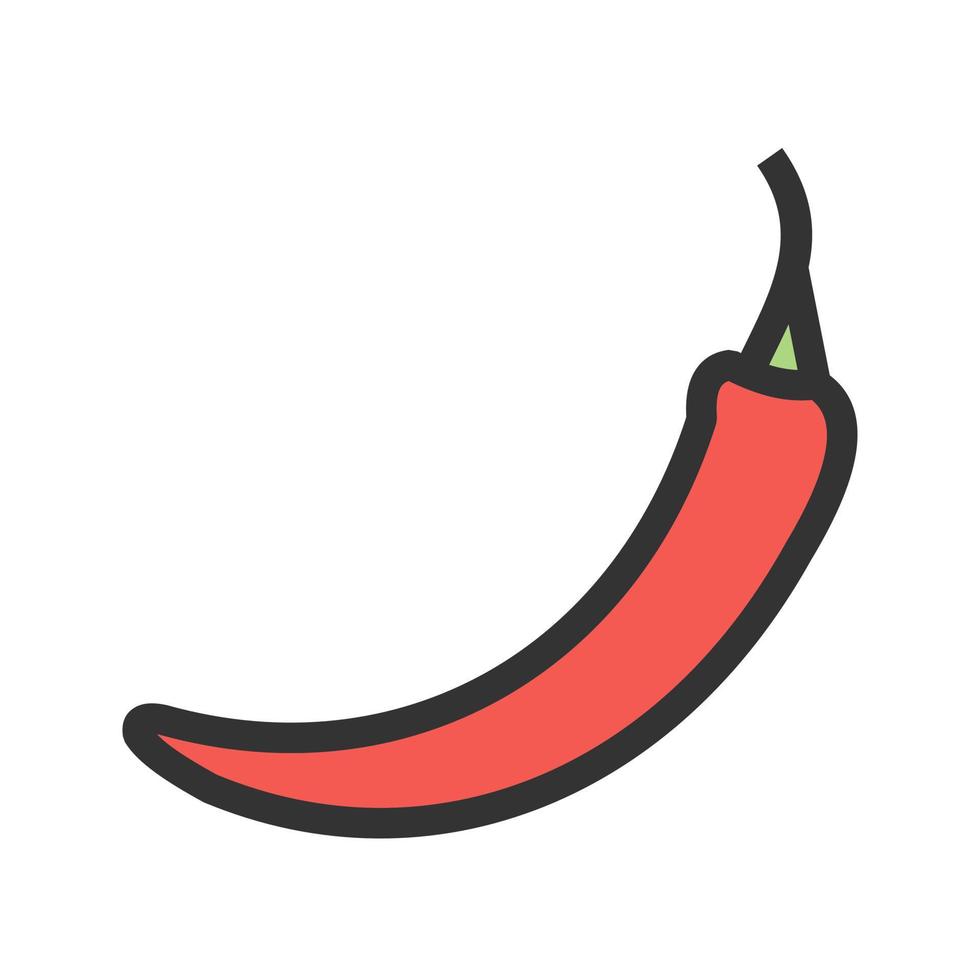 Chilli Filled Line Icon vector