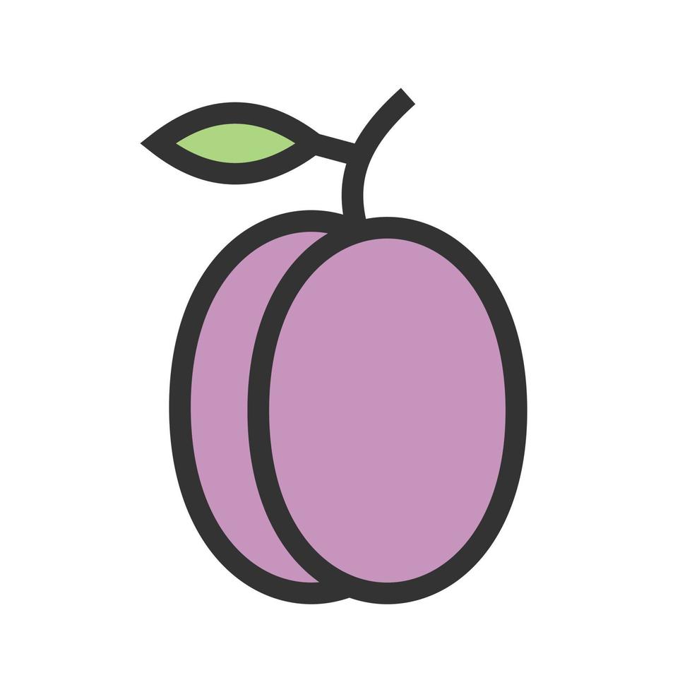 Plum Filled Line Icon vector