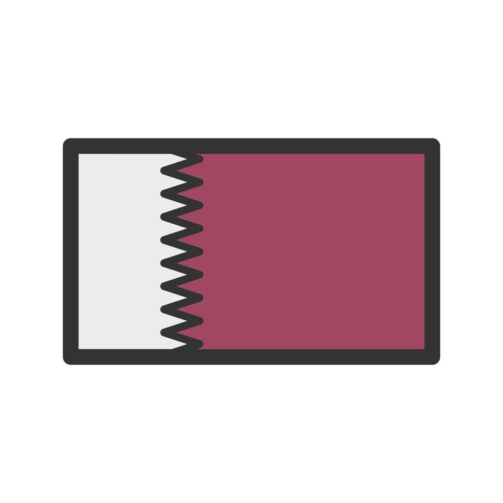 icono de línea llena de qatar vector