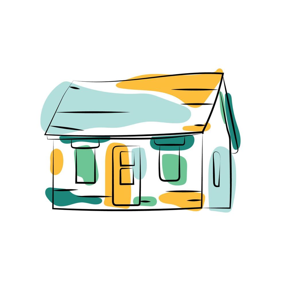 Line art house illustration vector. Background abstract rocket. Suitable for content campaign, social media, web, application vector