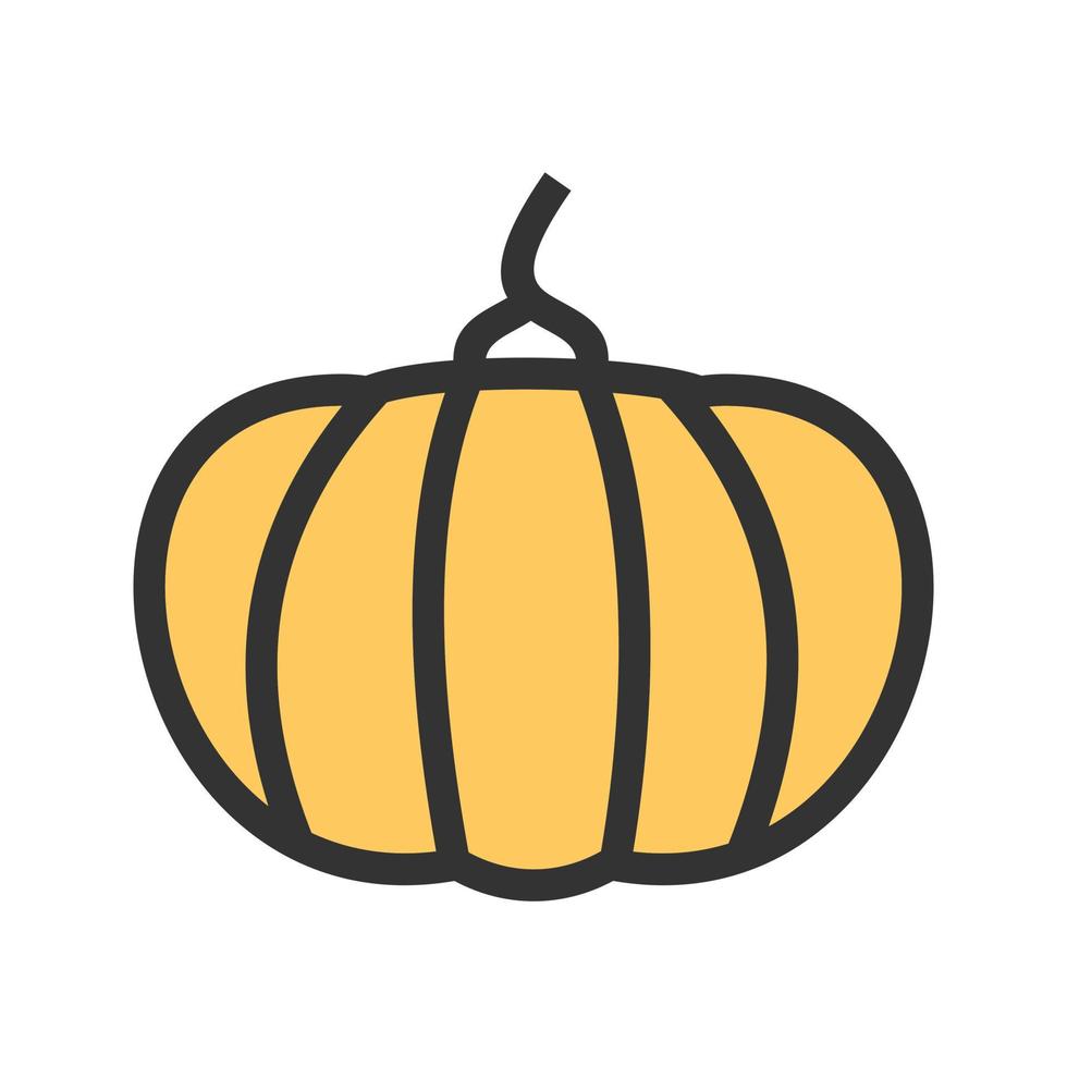 icono de línea llena de calabaza vector