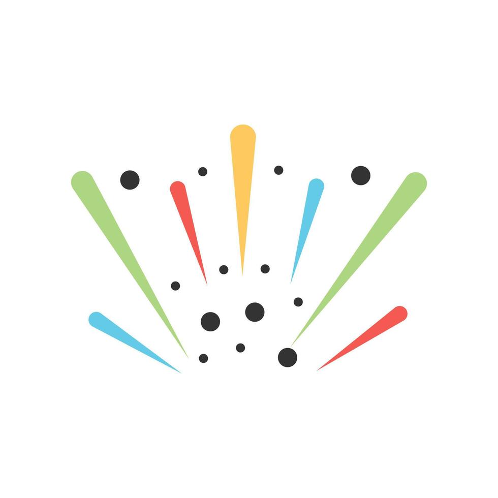 Fireworks Filled Line Icon vector