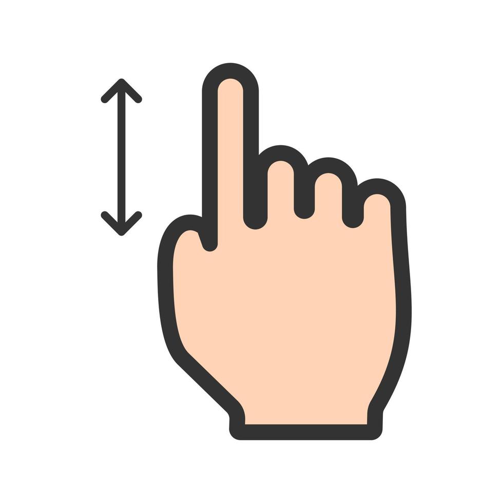 Vertical Scroll Filled Line Icon vector