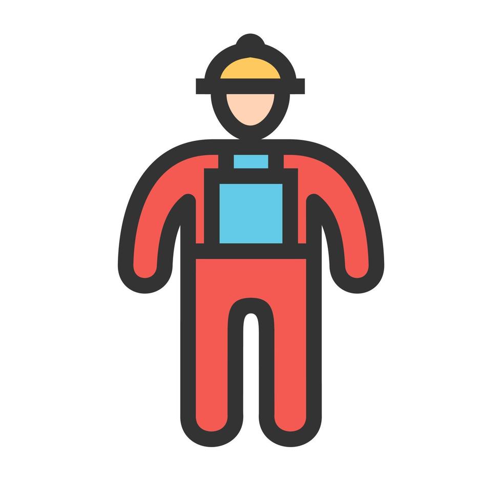 Construction Worker II Filled Line Icon vector