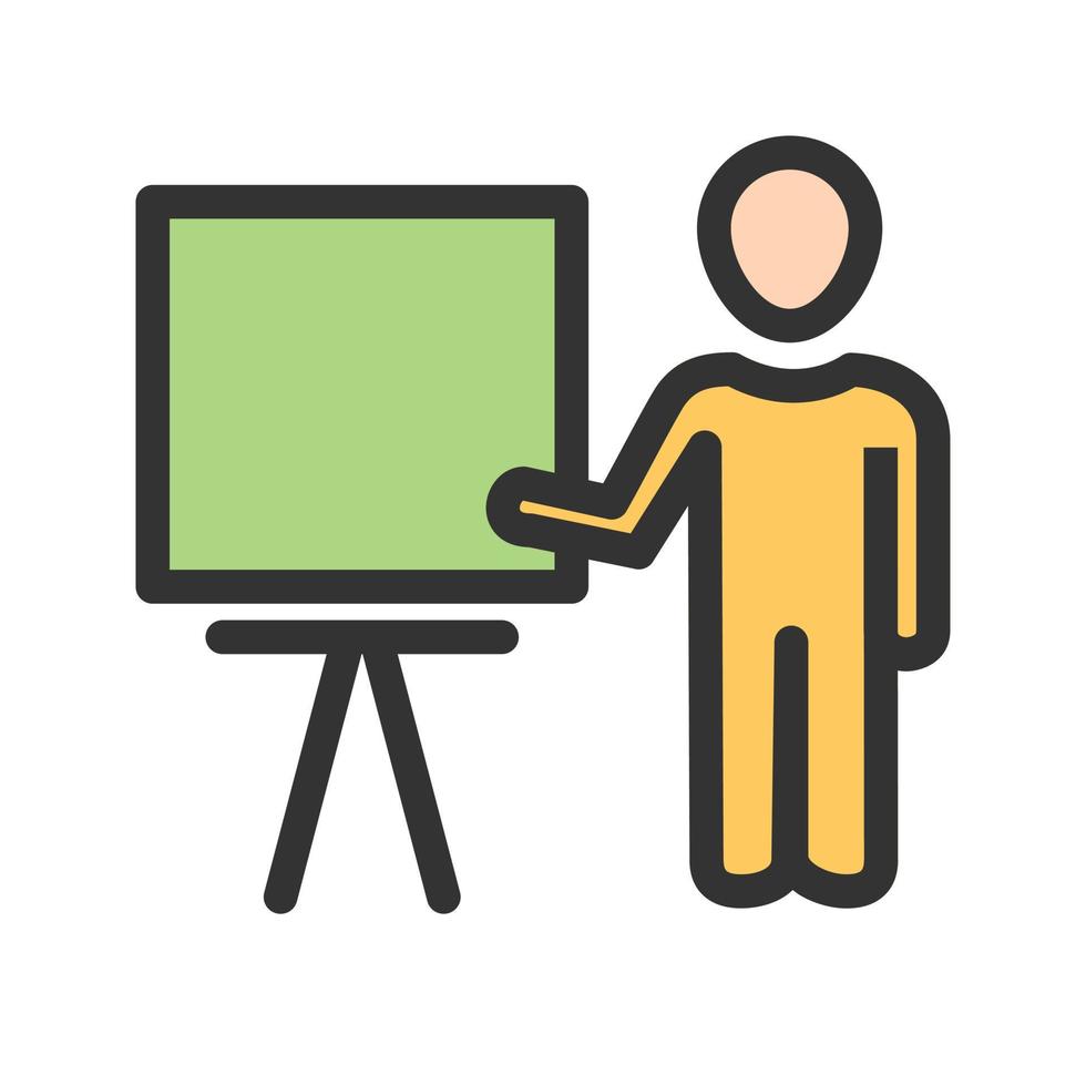 Male Professor Filled Line Icon vector