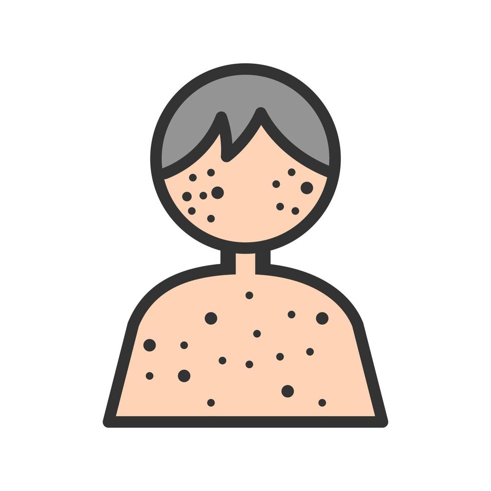 Boy with Measles Filled Line Icon vector