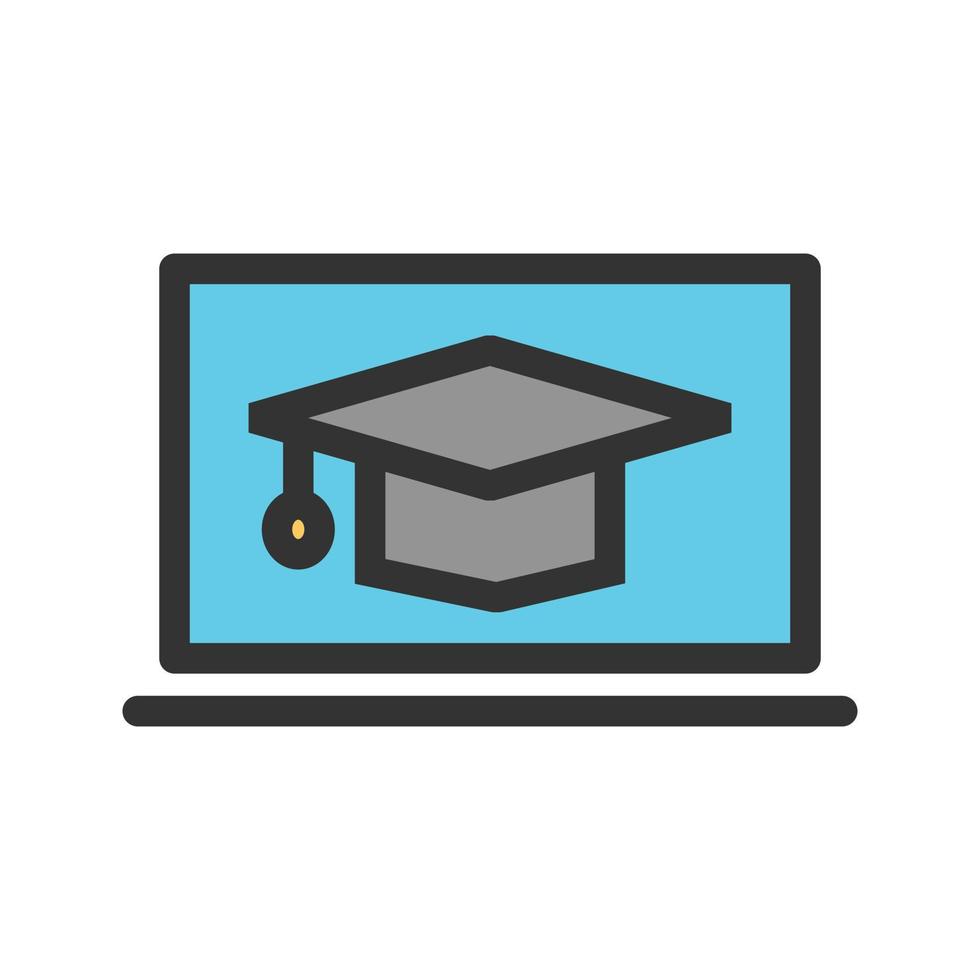 Get Degree Online III Filled Line Icon vector