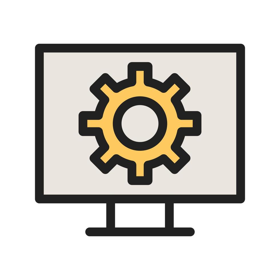 Web Settings Filled Line Icon vector